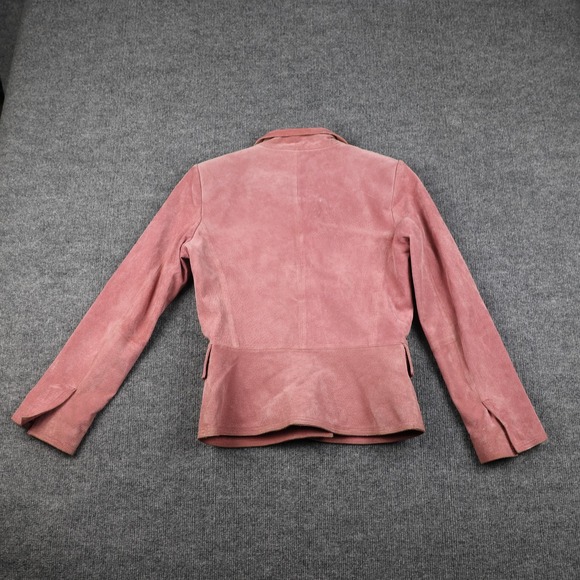 Bagatelle Jacket Womens 4 Pink Suede Leather Blazer Button Front Lined Pockets - Picture 7 of 10